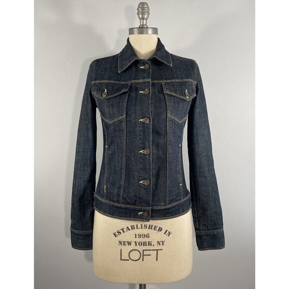Salt Works Womens S Button Up Fitted Stanton Denim Jacket Long Sleeve Rinse Wash - Picture 1 of 13